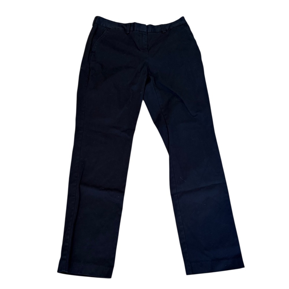 Lands' End‎ Womens Size 8 Mid Rise Straight Leg Chino Pants Deep Navy Blue READ